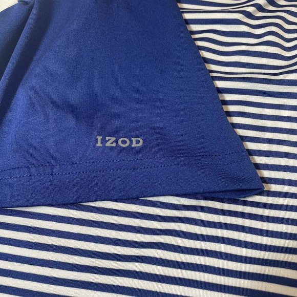Izod Golf Polo Shirt Men's Large L Blue Collared Short Sleeve Athletic Quick Dry - Picture 6 of 8